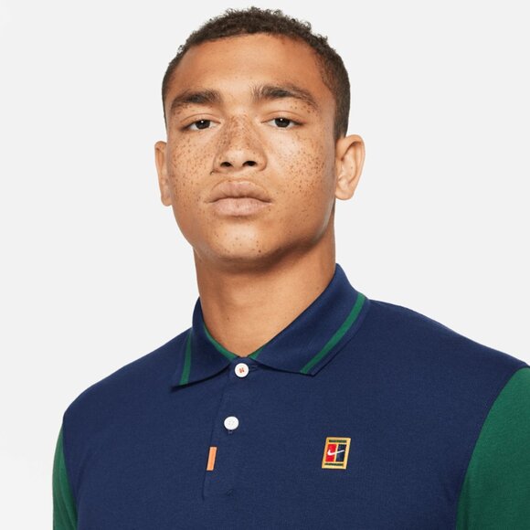 Nike Polo Dri-FIT Heritage Slim Fit Tennis Polo 2.0 Blue Green Size Medium - Picture 3 of 13